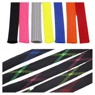 阻燃尼龙编织网管4mm三织加密PET编织网护线网管避震蛇皮套管1米