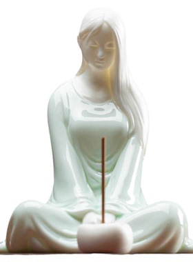 仕女人物现代中式风禅意德化白瓷