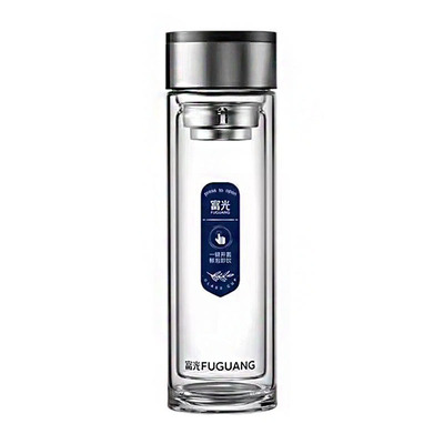 富光双层玻璃杯一键开盖泡茶杯茶水分离杯子便携车载高档水杯男款