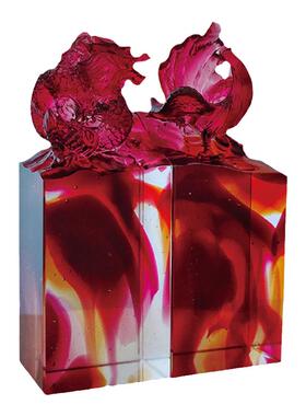 琉璃龙凤呈祥印章结婚纪念日新婚礼品婚庆礼物家居装饰定制刻字