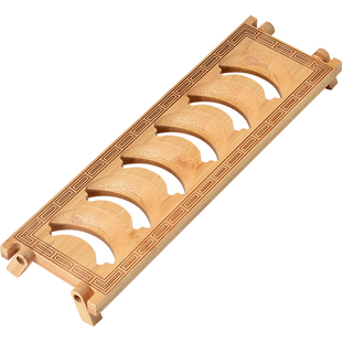 君器竹制杯架横排倒扣沥水架茶杯收纳架茶具置物架家用桌面茶道