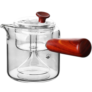 新羽玻璃蒸茶壶耐热泡花茶壶煮茶器侧把电陶炉煮茶炉茶具套装家用