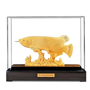 招财金龙鱼摆件绒沙金工艺品家居装饰品客厅电视柜高端大气上档次