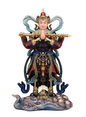 康盛佛缘汉白玉韦陀护法财神像