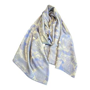 高端国风花罗提花双层真丝丝巾女旗袍披肩围巾送妈妈母亲节日礼物