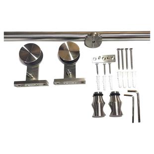 美式不锈钢谷仓门吊轨轨道全套隔断五金配件单轮顶装款型吊轨吊轮