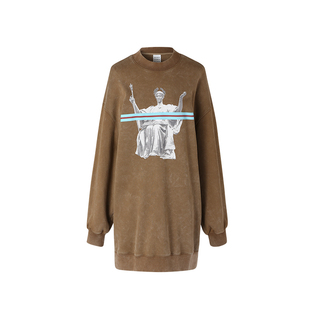 VVNK JANE PLUS春季新品简约牛仔感宽松男友风卫衣女J315058305A