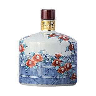 HIBIKI 响21年 有田烧 色绘椿柴桓文筒形瓶 日本陶瓷 老酒 威士忌