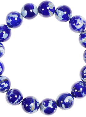 老矿青花瓷青金石圆珠手串