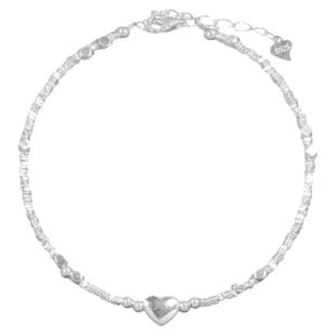 AWE碎银子S925纯银爱心手链女ONER岳岳同款轻奢小众叠戴银饰手串