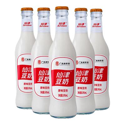 仙津1985原味豆奶245ml*6瓶玻璃瓶装早餐奶豆浆饮料植物蛋白饮品