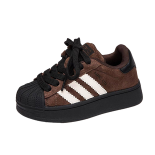 儿童板鞋秋冬季新款贝壳头女童休闲鞋韩版百搭加绒男童运动鞋子潮