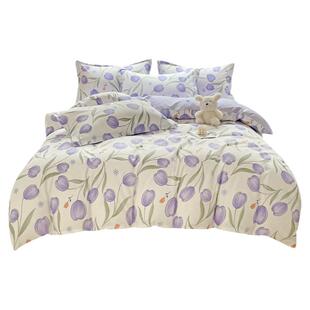 四件套全棉纯棉1.8加厚床单被套双人1.5米被罩简约床上用品4件套