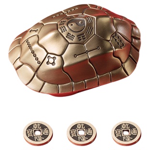 武当铜师傅联名龟卜卜太极八卦龟壳道家黄铜文玩摆件装饰手把件