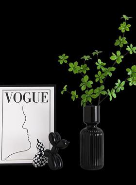 现代入户玄关鞋柜桌面装饰品客厅黑白简约电视柜装饰画摆件高级感