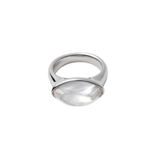 EWEST 新款时序水滴水晶戒指女设计感小众小指中指简约食指戒尾戒