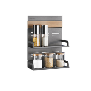 酷太厨房收纳置物架墙面锅盖调料挂架免打孔多功能壁挂式磁吸刀架