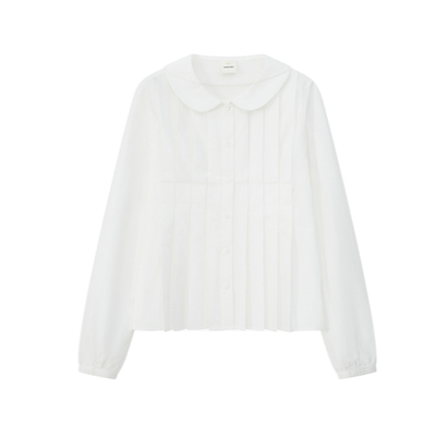 UNRETRO氛围利器娃娃领百褶衬衫