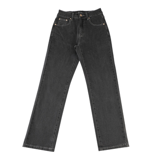 gpod BEFR薄款烟灰黑色高街欧货法式烟管高腰小直筒牛仔裤女新款2