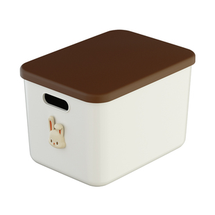 收纳筐衣服零食玩具储物盒带盖箱子塑料整理箱家用盒子桌面杂物盒