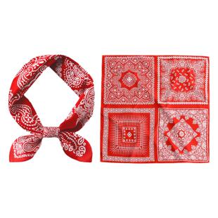 小方巾丝巾女春秋围脖子装饰红色腰果花职业装饰空姐搭配衬衫围巾