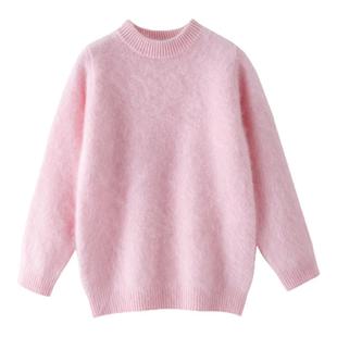 【拉绒款】儿童山羊绒衫双股加厚男童圆领毛衣女童羊毛2025针织衫