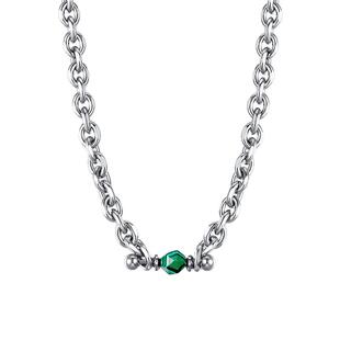 CCO尘嚣绿动孔雀石ins拼接项链转运珠男锁骨链潮嘻哈送男友礼物