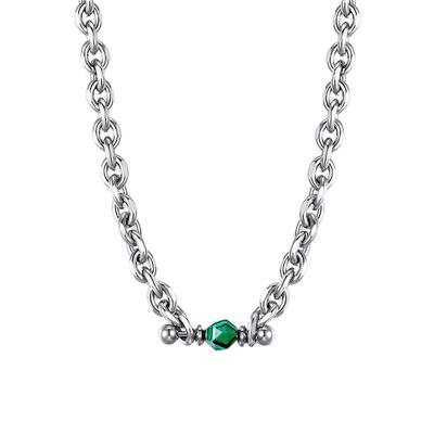 CCO尘嚣绿动孔雀石ins拼接项链转运珠男锁骨链潮嘻哈送男友礼物