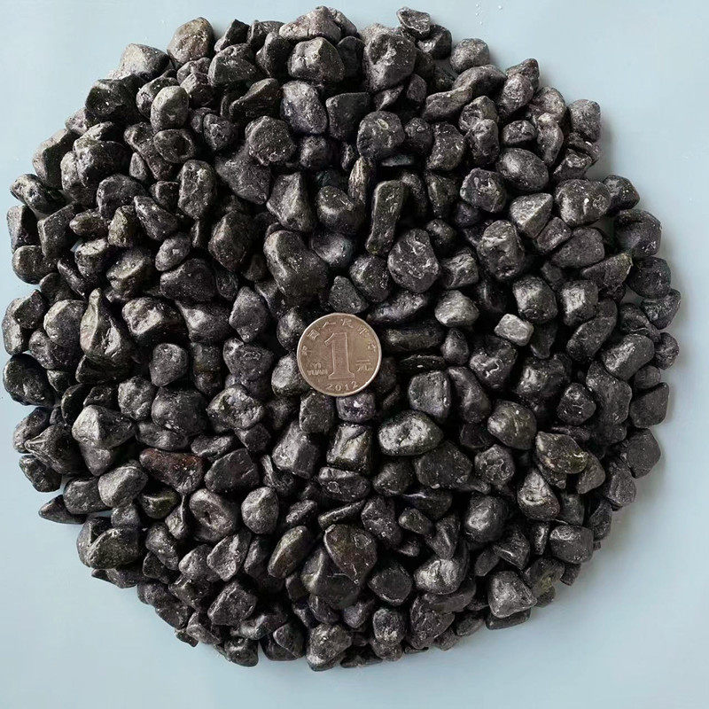 黑色砾石水洗石日式庭院枯山水碎石子深灰色洗米石子黑色石子石头