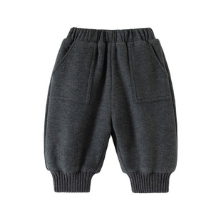 Oak mont男童裤子冬装儿童加厚保暖羊毛蚕丝绒休闲裤百搭糯米长裤