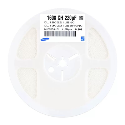 原装 0603贴片电容 50V 220PF ±5% COG CL10C221JB8NNNC (50只)
