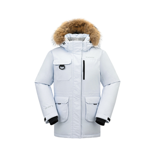 黑冰冬季户外800蓬鹅绒羽绒服女款防风厚款保暖工装活帽外套8522