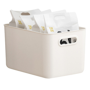 禧天龙桌面收纳盒长方形塑料杂物储物盒零食整理防尘收纳筐厨房