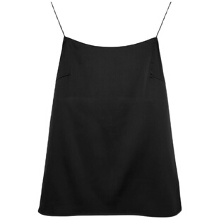 一字方领吊带通勤外穿宽松缎面职业内搭打底无袖背心小衫