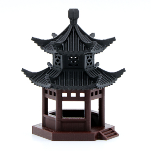 水陆缸造景小摆件中式古建筑模型庭院书房凉亭鱼缸假山盆景装饰品