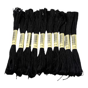 十字绣黑线配线补线棉线绣花线手工刺绣绣线 310号黑色线棉线包邮