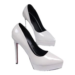 2022新款单鞋10厘米/12厘米高跟鞋防水台尖头浅口漆皮单鞋模特鞋