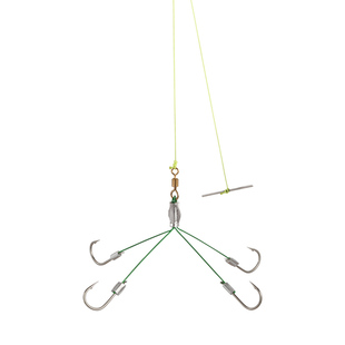 新型二代挡针款鲢鳙专用钩八字马三叉四叉马手竿弹簧颗粒方块钓组