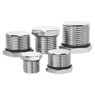 304不锈钢外螺纹堵头M-G-NPT金属实心接头 防爆防水防尘堵头闷盖