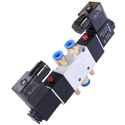 4V220-08气动电磁阀双控气缸控制