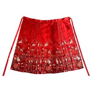 十二深衣明制汉服冬装女成人马面裙2025新款加绒刺绣新中式马甲红