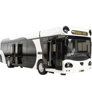 1:43熊猫巴士上海公交车模型客车玩具合金大号定制线路摆件