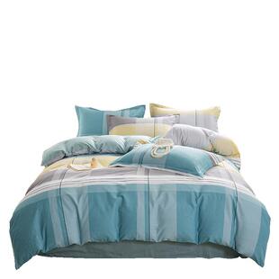 维科家纺全棉四件套简约床品全棉四季被套学生宿舍三件套1.5米1.8