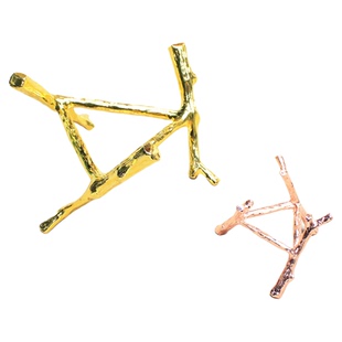 如鸿天然水晶原石底座支架底托金属金黄色玫瑰金色随形矿石卡座