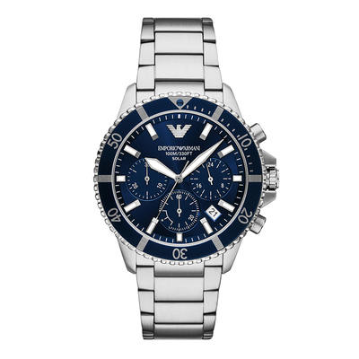 【自营】Armani阿玛尼太阳能三眼计时石英手表男AR11681新年礼物