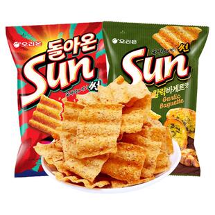 零食专区韩国orion好丽友sun太阳玉米片蒜香薯片波浪海伦斯同款