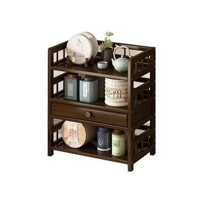 桌面茶杯收纳置物架子博古架实木