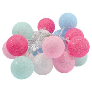 创新LED灯串棉球灯串星星灯网红少女房间露营风婚庆装饰布置彩灯