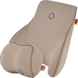 GIGI头枕腰靠套装 竹炭记忆棉护颈枕车用护腰靠 汽车靠垫腰枕背枕