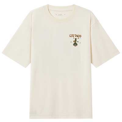 JDV商场同款男士米白印花短袖T恤